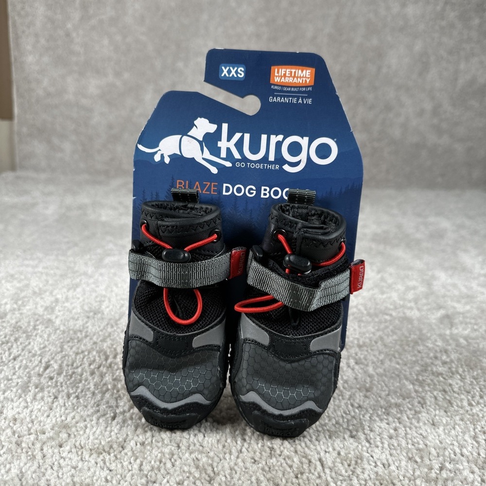 Kurgo Blaze Size‎ XXS Set of Dog Boots Black Red Reflective Outdoor